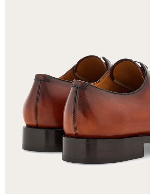 Ferragamo Brown Tramezza Plain Toe Oxford for men