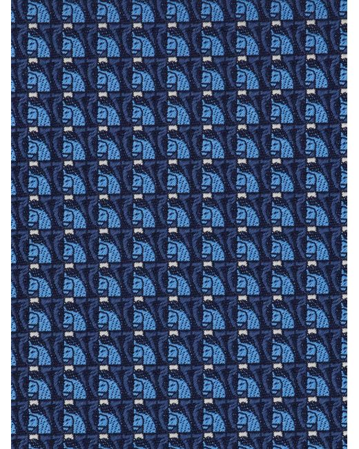 Ferragamo Blue Pegasus Jacquard Tie for men