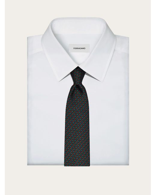 Ferragamo Black Jacquard Tie for men