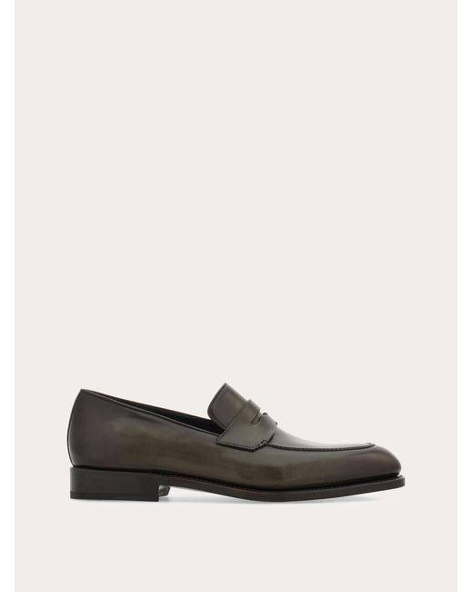Ferragamo White Tramezza Penny Loafer .5 for men