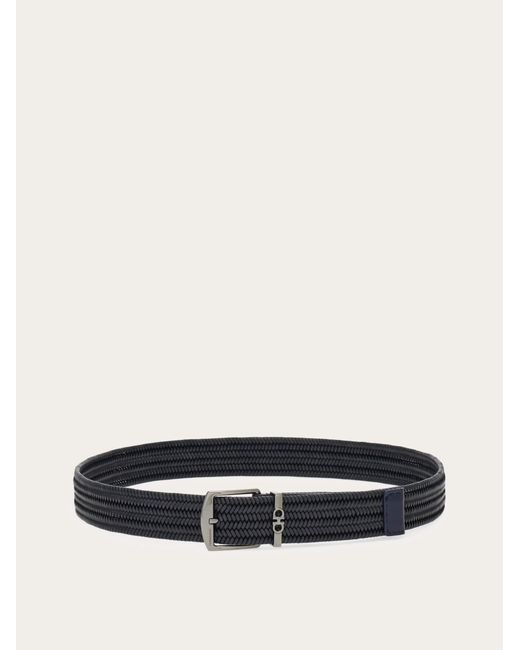 Ferragamo White Woven Belt for men