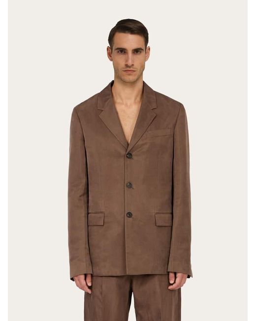 Hombre Blazer Recta Gris Ferragamo de hombre de color Brown