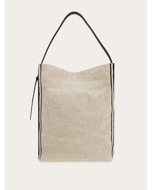 Ferragamo Natural Jacquard Fabric Tote Bag for men