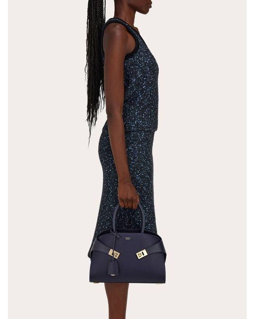 Ferragamo Blue Hug Handbag (M)