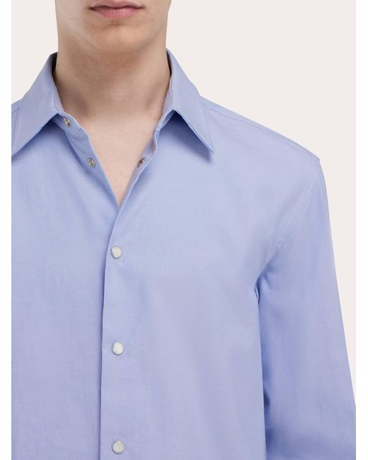 Ferragamo Blue Oxford Shirt for men