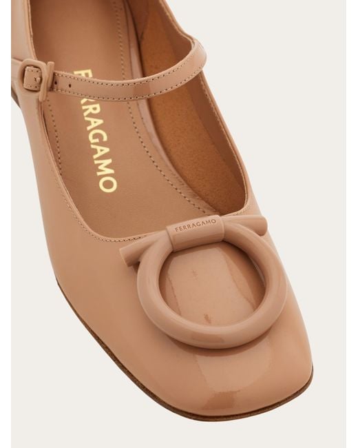 Ferragamo Natural Maxi Gancini Mary Jane