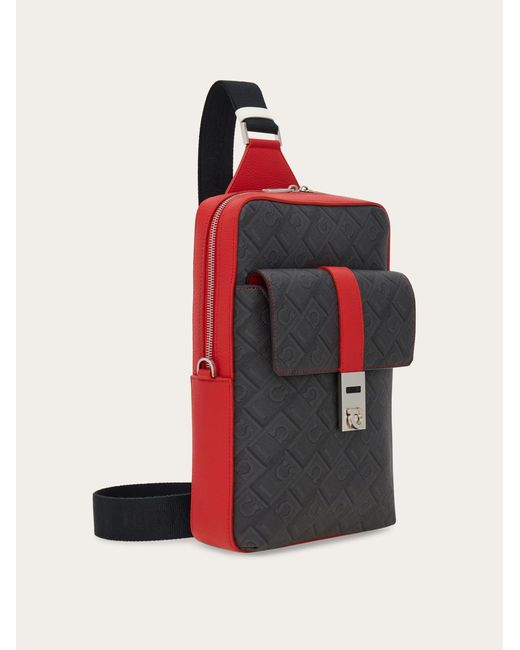 Ferragamo Black Single-Strap Backpack for men