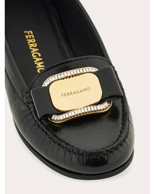 Donna Driver Con Cristalli Taglia di Ferragamo in Black