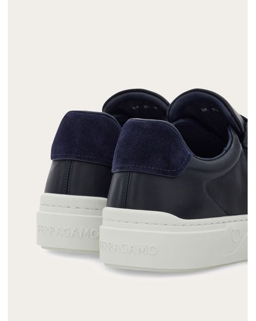 Ferragamo Blue Gancini Sneaker for men