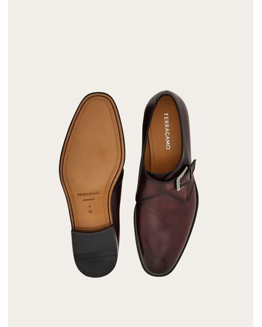 Ferragamo Red Single Monk Shoe .5 for men