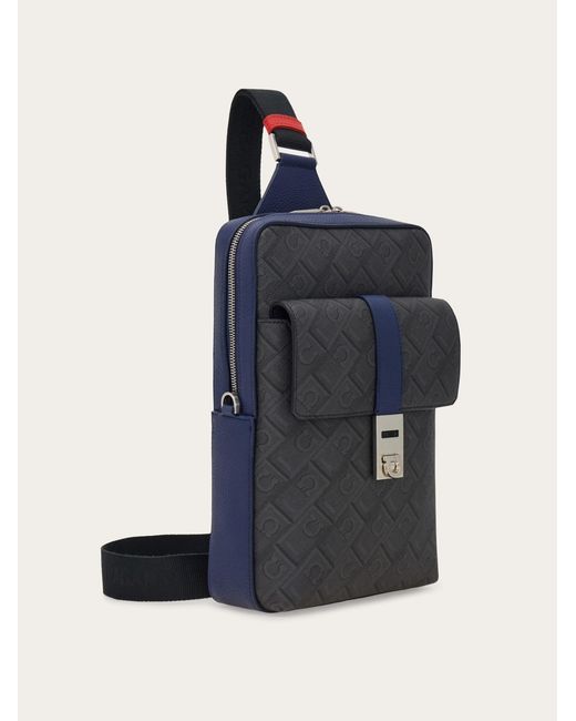 Ferragamo Blue Single-Strap Backpack for men