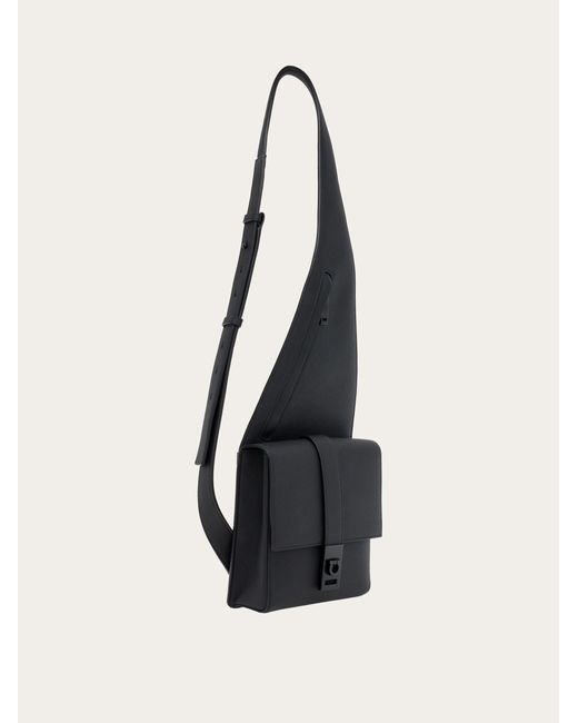 Ferragamo White Asymmetric Shoulder Bag for men