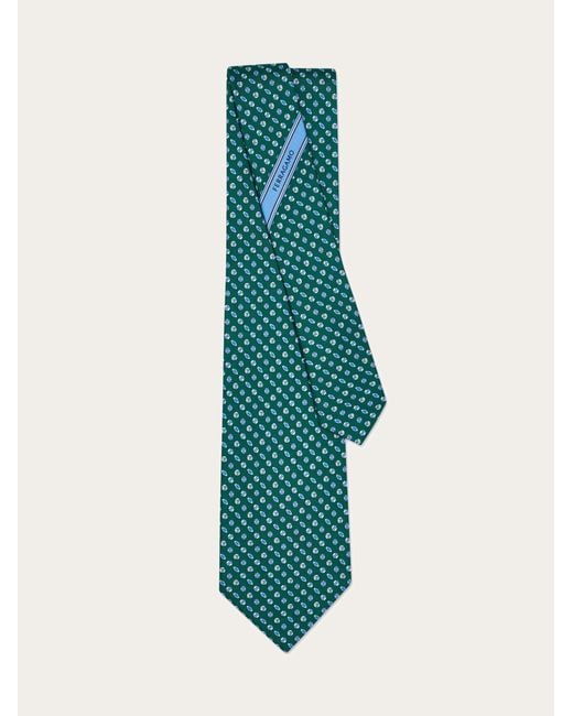 Ferragamo Blue Sport Print Silk Tie for men