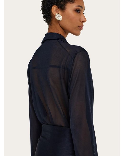 Ferragamo Blue Jersey Duster