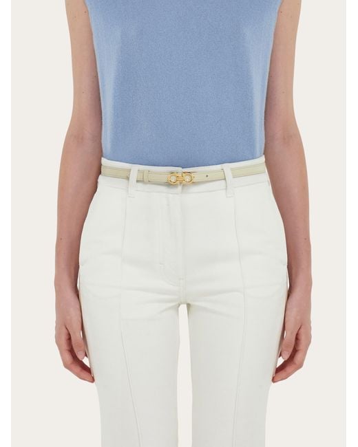 Ferragamo Natural Gancini Fixed Belt