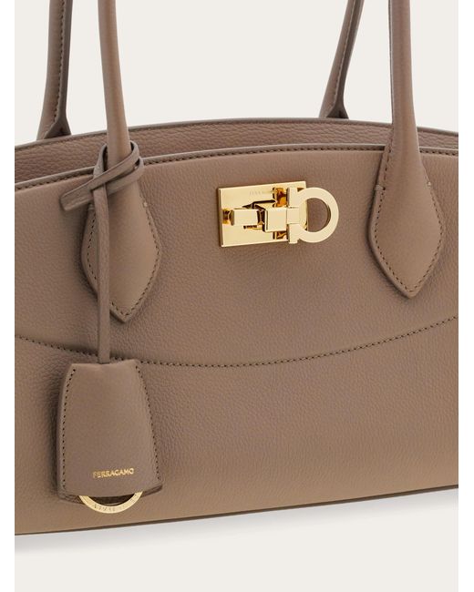 Ferragamo Natural New Studio Soft Bag East West (M)