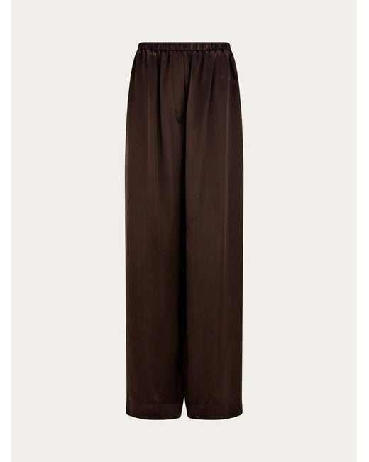 Ferragamo Brown Satin Trouser