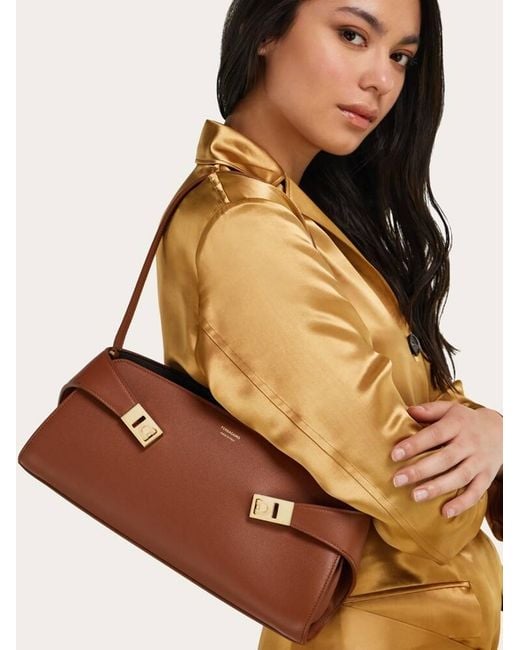 Ferragamo Brown Hug East-West Shoulder Bag