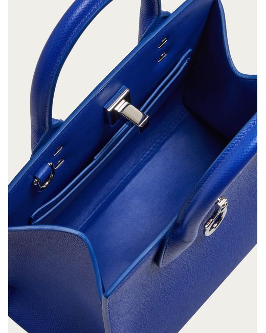 Ferragamo Blue Studio Box Bag (S)