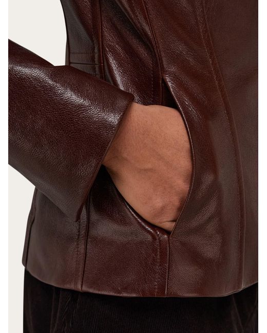 Ferragamo Brown Leather Jacket