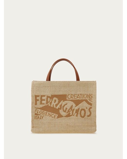 Ferragamo Natural Tote Bag With Logo (M)