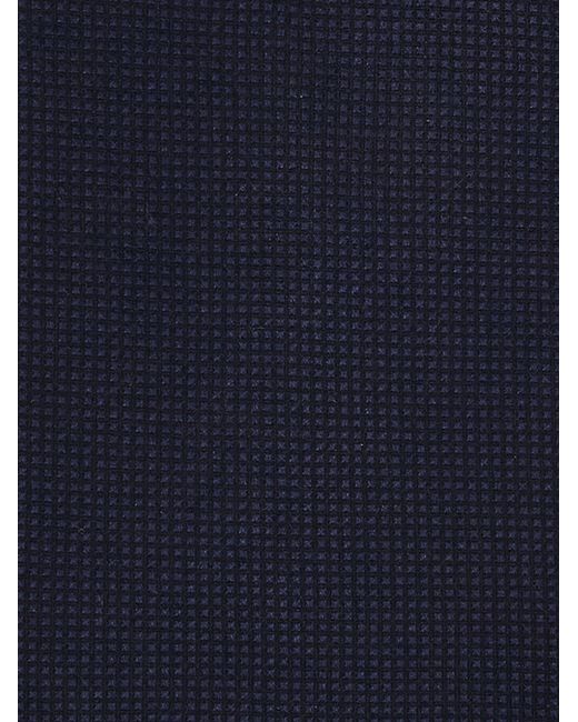 Ferragamo Blue Cotton And Silk Piquet Tie for men