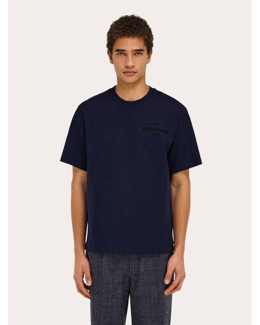 Ferragamo Blue Logo T-Shirt for men