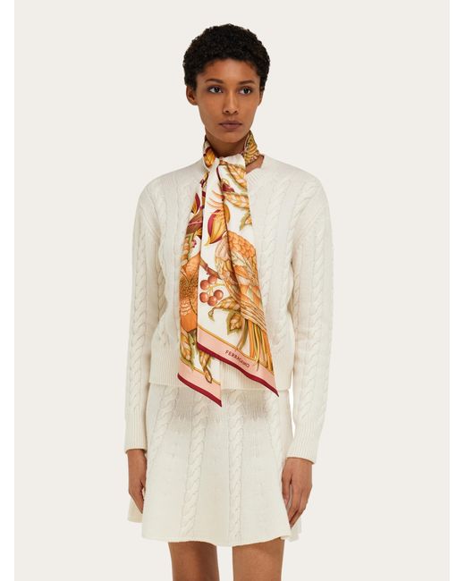Ferragamo White Parrots Print Bandeau