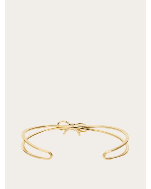 Ferragamo Natural Bangle With Bow (S/M)