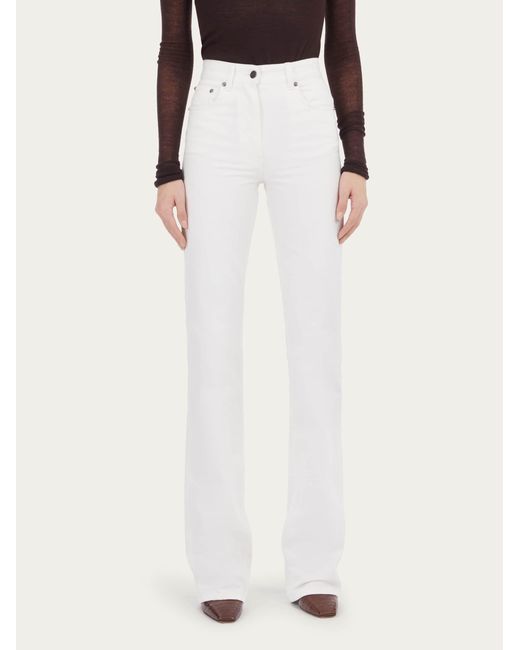 Ferragamo White 5 Pocket Jeans