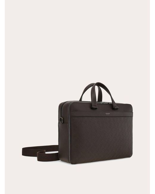 Ferragamo Black Monogram Briefcase for men