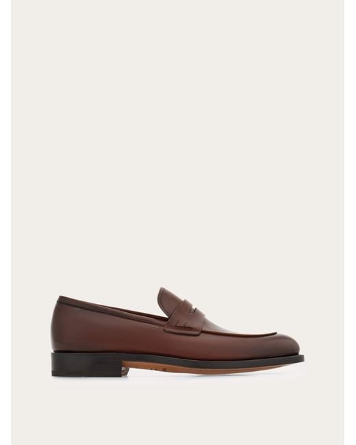 Ferragamo Brown Tramezza Penny Loafer for men