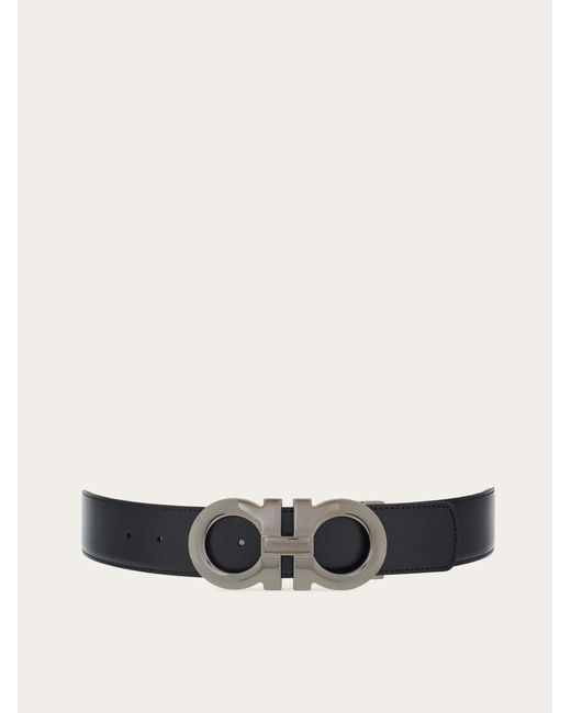 Reversible and adjustable Gancini belt Ferragamo pour homme en coloris White