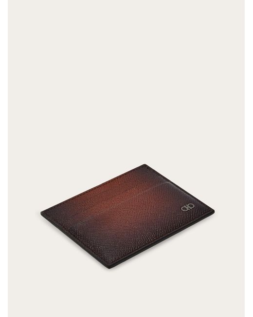 Ferragamo Brown Gancini Credit Card Holder for men