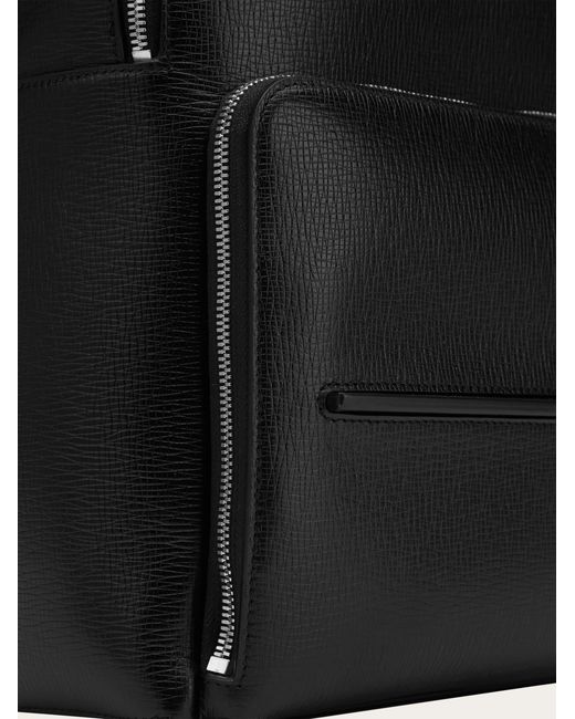 Ferragamo Black Geometric Backpack for men