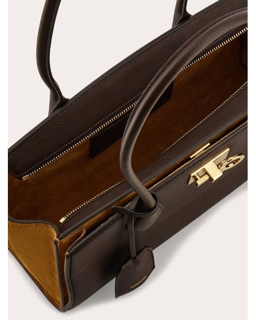 Ferragamo White New Studio Soft Bag East West (M)