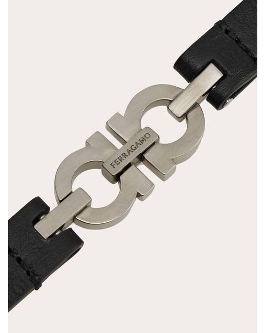 Ferragamo Black Double Gancini Bracelet for men