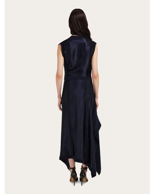Ferragamo Blue Asymmetric Dress