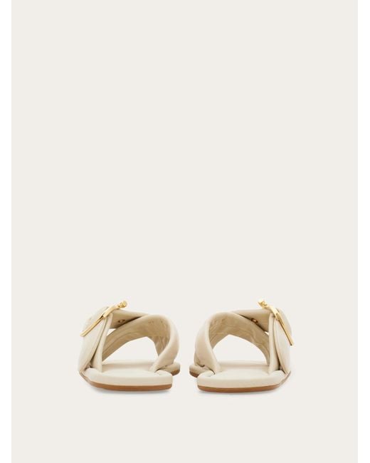 Ferragamo Natural Gancini Ornament Slide
