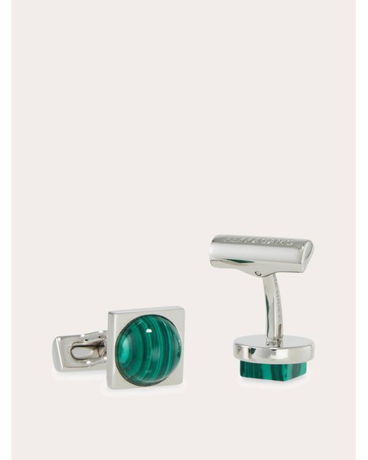 Ferragamo Green Semi Precious Stone Cufflinks for men