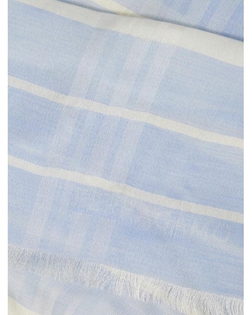 Ferragamo Blue Check Stole for men