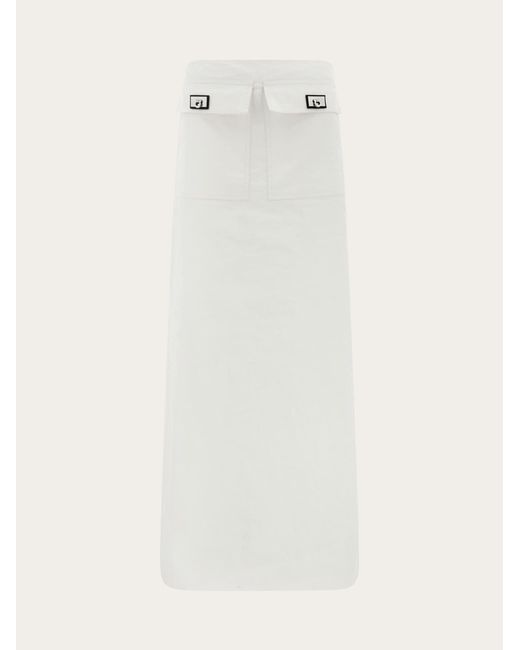 Ferragamo White Long Skirt