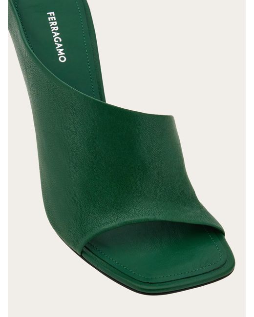 Ferragamo Green Curved Heel Slide