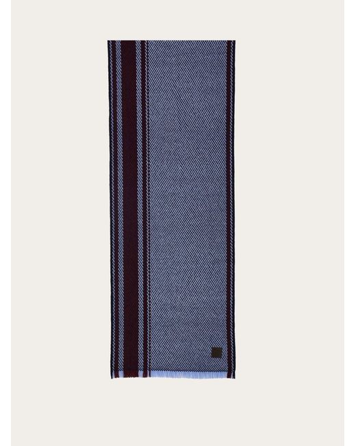 Ferragamo Blue Cashmere Scarf for men