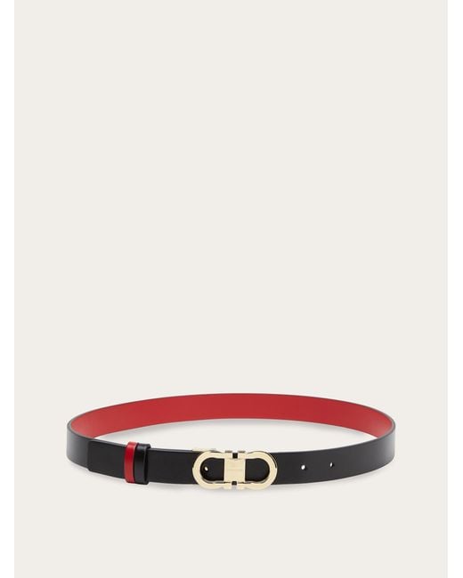 Ferragamo White Reversible And Adjustable Gancini Belt