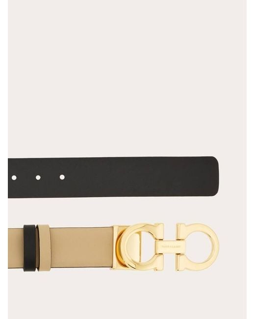 Ferragamo Natural Adjustable And Reversible Gancini Belt