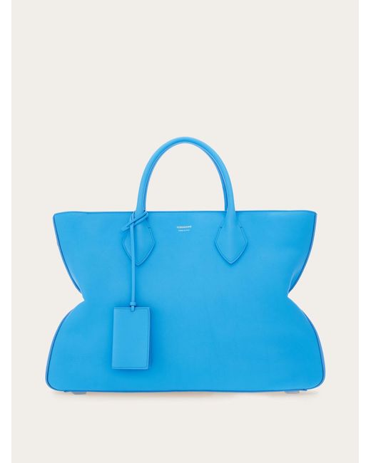 Ferragamo Blue Men Tote Bag (l) for men