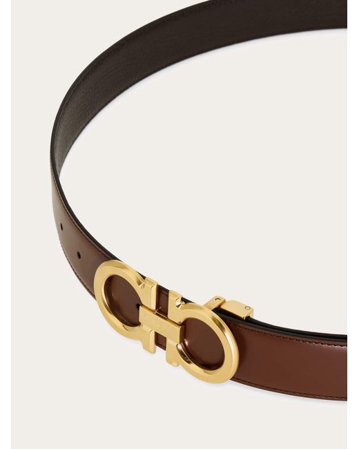 Ferragamo Natural Reversible And Adjustable Gancini Belt for men