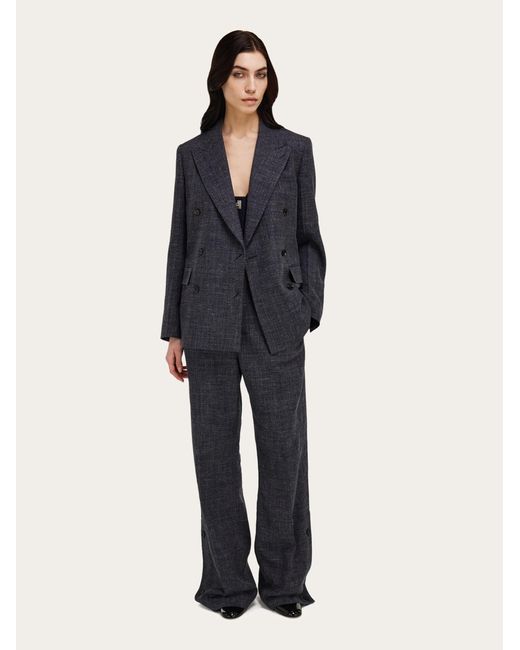 Ferragamo Blue Double Breasted Blazer