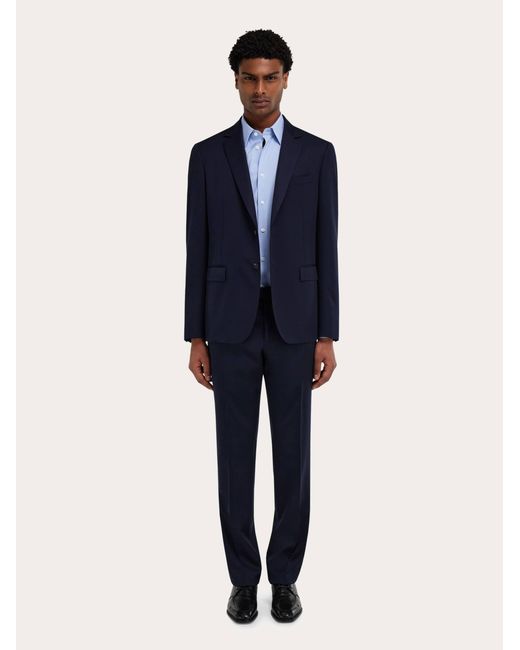 Ferragamo Blue Wool And Cashmere Faille Suit for men